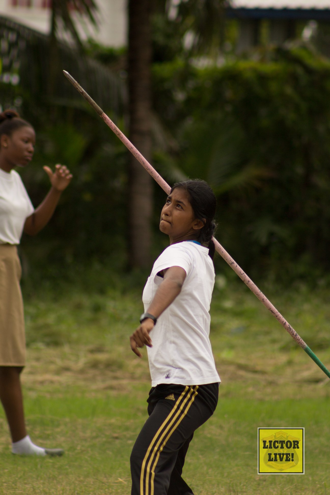 <strong></strong><br>A Third Former is shown poised to release the javelin – one of the Field Events. For the throw to be counted, not only must the distance be sufficient, but the javelin must be planted into the ground. Hence, the angle of release.<br>Photo: <em>Lictor Live!</em>