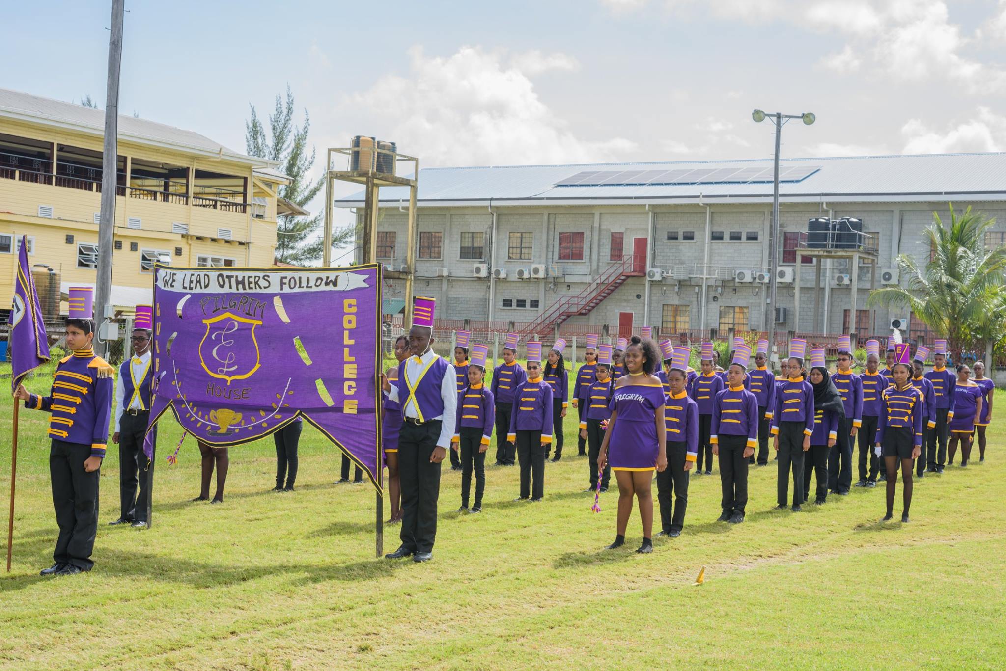 <strong></strong><br>The Pilgrim House’s Squad at Sports 2018. Members are shown at attention.<br>Photo: <em>Lictor Live!</em>