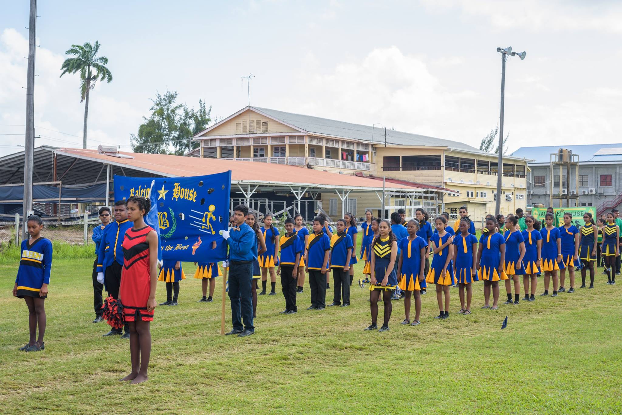 <strong></strong><br>Raleigh House’s Line up for March Past – and an A Houser. Following the commands of the commander is important in March Past. The “B” house marchers wait attentively for the first command.<br>Photo: <em>Lictor Live!</em>